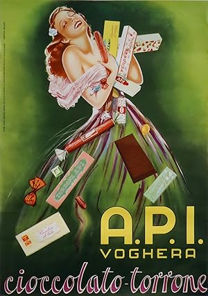 1955 Italian Confectionary Advertisement, Cioccolato-Torrone, A.P.I. Voghera