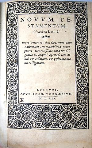 Novum Testamentum Graecè & Latinè.