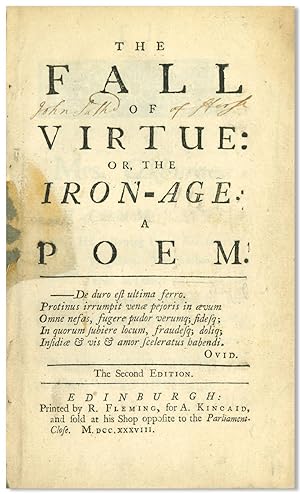 THE FALL OF VIRTUE: OR, THE IRON-AGE: A POEM