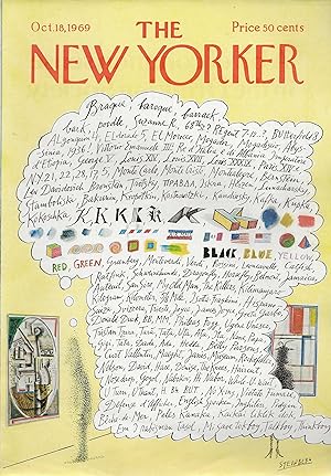 The New Yorker October 18, 1969 Saul Steinberg FRONT COVER ONLY