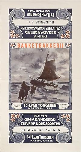 1920's Dutch Art Deco Biscuits Advertising poster - Banketbakkerij (Pastry Shop)
