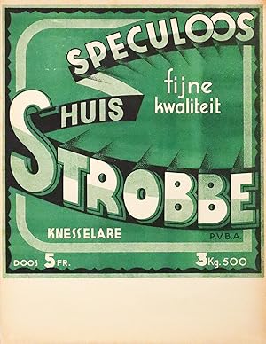 1920s Art Deco Dutch Biscuit Advertisement poster - Speculoos Huis Strobbe