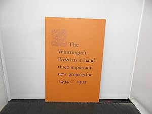 The Whittington Press has in hand three important new projects for 1994 & 1995 with a hand-writte...