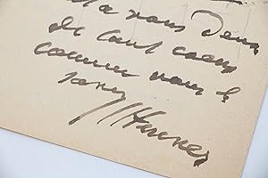 Lettre autographe signée adressée à son ami l'influent critique d'art Emile Durand-Gréville : "Ex...