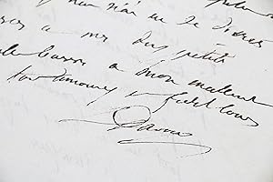 Lettre autographe signée à sa femme Aimée Leclerc : "tu ne m'annonces point avoir vu l'Impératric...