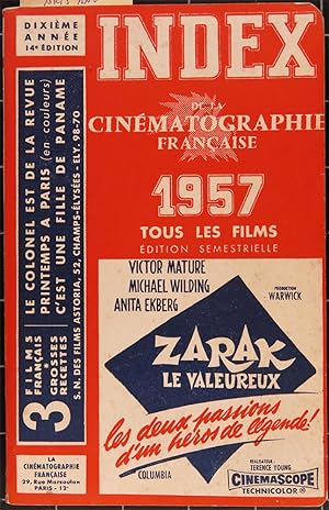 Index de la cinématographie française 1957. Analyse critique complète de tous les films. Dixième ...