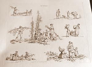 Hop-Picking. Farming 1804, Tinted Aquatint