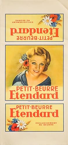 1930s Original French Poster, Biscuit Petit-Beurre Etendard