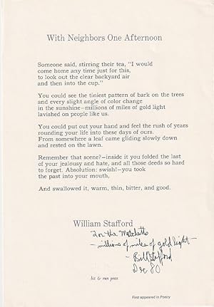 With Neighbors One Afternoon [Broadside]