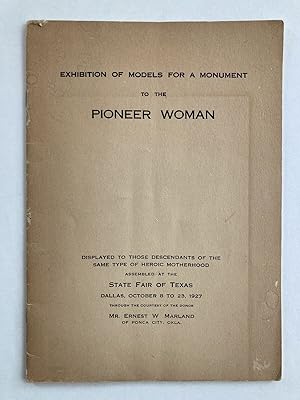 Exhibition of Models for a Monument to the Pioneer Women
