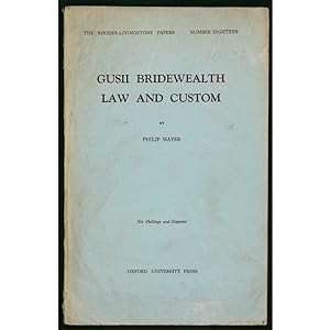 Gusii Bridewealth Law and Custom.
