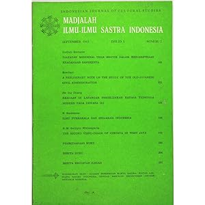 Majalah Ilmu-Ilmu Sastra Indonesia. Indonesian Journal of Cultural Studies. Djilid I, Nomor 2, Se...