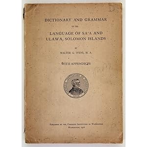 Dictionary and Grammar of the Languages of Sa'a and Ulawa, Solomon Islands.
