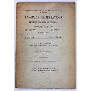A Grammar of Chichewa. A Bantu Language of British Central Africa. University of Chicago Disserta...