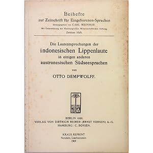 Die Lautentsprechungen der indonesischen Lippenlaute in einigen anderen austronesischen Sudseespr...