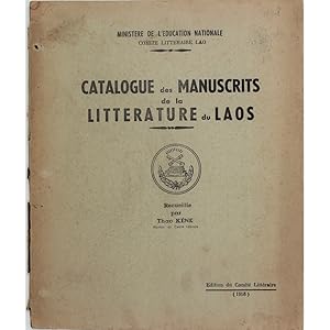 Catalogue des Manuscrits de la Litterature du Laos.