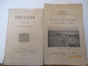 Jérusalem, Notes de voyage -- Pages d'évangile pour notre temps - 2 ouvrages Comte de LETOURVILLE...