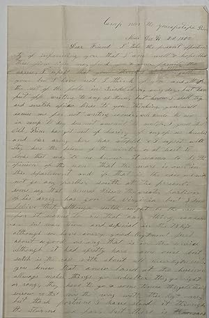 AUTOGRAPH LETTER, SIGNED, BY CORPORAL McCARTY, 78TH OHIO INFANTRY, COMPANY E, 19 DECEMBER 1862, F...