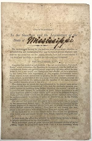 TO THE GOVERNOR AND THE LEGISLATURE OF THE STATE OF MISSISSIPPI. THE UNDERSIGNED HAVING FOR THE L...