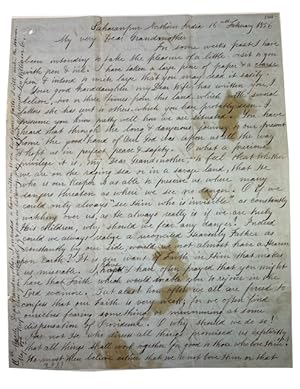 Missionary's letter to his wife Elizabeth's Grandmother from Saharanpur Northern India in 1856 in...
