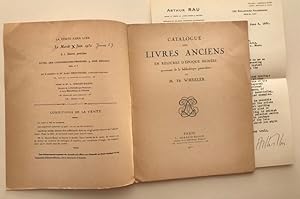 Catalogue des livres anciens en reliures d'epoque signees; provenant de la bibliotheque particuli...