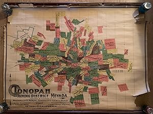 Tonopah Mining District Nevada Wall Map--1907
