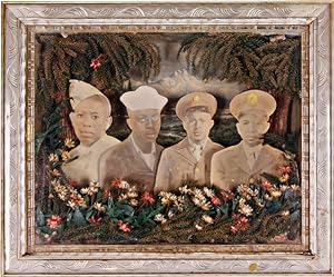 [PHOTOGRAPHIC DIORAMA OF FOUR AFRICAN-AMERICAN SERVICE MEMBERS IN WORLD WAR TWO]