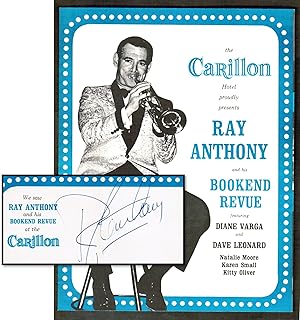 Ray Anthony and His Bookend Revue. SIGNED Brochure from the Carillon Hotel, Miami Beach. c1965