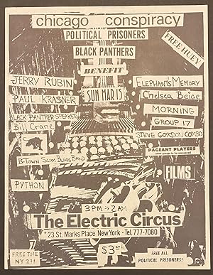 Chicago conspiracy political prisoners, Black Panthers Benefit. The Electric Circus [handbill]