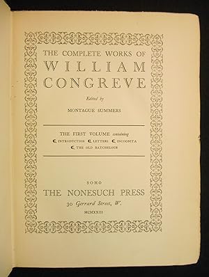 The Complete Works of William Congreve