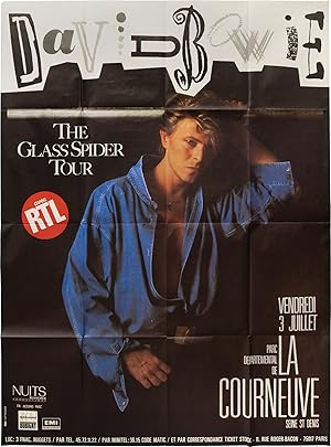 Original French poster from David Bowie's The Glass Spider tour, specific to a performance at La ...
