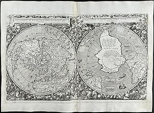 Iconic Map of the World from Polar Projections (Hemispheriu ab Aequinoctiali Linea, ad Circulu Po...