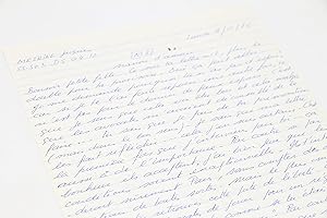 Lettre d'amour autographe datée et signée de Jacques Mesrine écrite depuis la prison de Fleury-Mé...