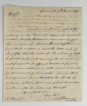AUTOGRAPH LETTER SIGNED FROM ANTHONY WAYNE (Savannah, GA, 4 March 1791)