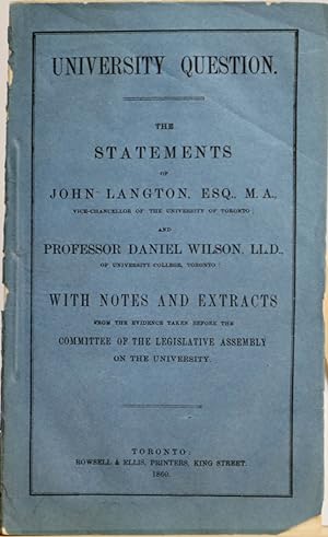 University Question. The statements of John Langton, esq., M. A., vice-chancellor of the Universi...