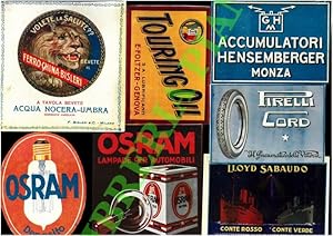 Lotto di 15 ritagli pubblicitari a colori : Lloyd Sabaudo; Vacuum Oil, Perugina,Buton, Pirelli, O...