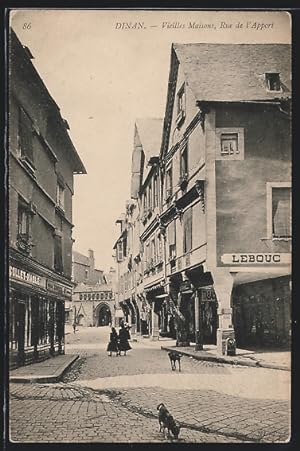 Carte postale Dinan, vieilles maisons, rue de l'Apport