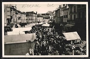 Carte postale Riberac, Journée de Marché