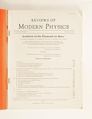 Synthesis of the Elements in Stars, in: Reviews of Modern Physics, Vol. 29, No. 4