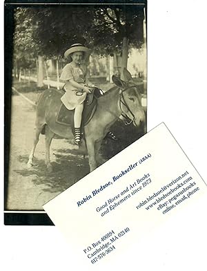 [Real Photo Postcard--Terre Haute Girl on Donkey]