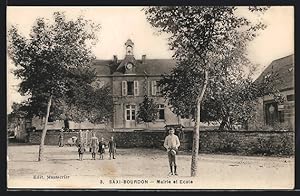 Carte postale Saxi-Bourdon, Mairie et Ecole