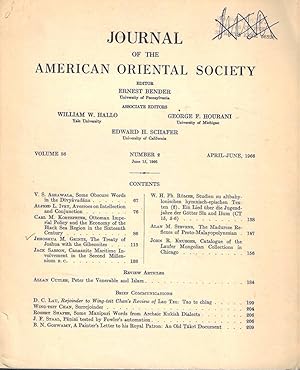 Journal of the American Oriental Society. Vol. 86 - N.2 - 1966