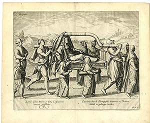 Antique Print-EAST-INDIES-PORTUGESE-WOMEN-CARRIAGE-Deutecum-Linschoten-1599