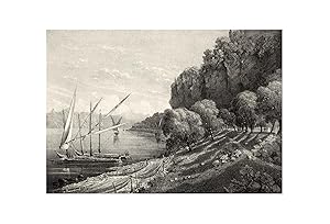 la Haute-Savoie, par Wey et Terry, 1866 - rochers de Meillerie (reproduction)