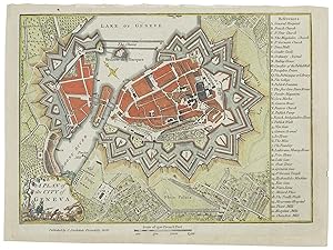 Carte de Genève: Genève fortifiée, Stockdale 1800" (reproduction)