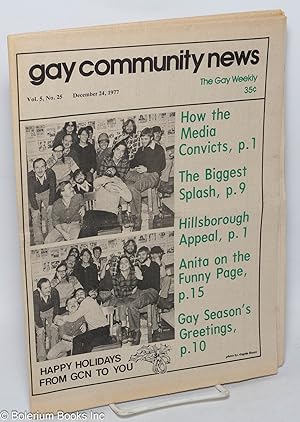 GCN: Gay Community News; the gay weekly; vol. 5, #25, December 24, 1977: Anita on the Funny Page