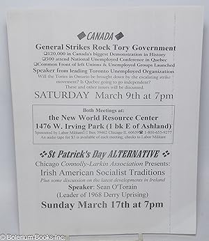 Canada - general strike rock Tory government // St. Patrick's Day Alternative [handbill]