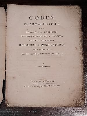 Codex pharmaceuticus pro nosocomiis, hospitiis, caeterisque beneficentiae institutis civitatis Ta...