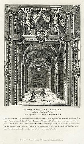 Inside of the Duke's Theater in Lincoln's Inn Fields as it appeared in the Reign of King Charles II
