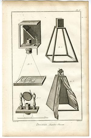 Antique Print-ART SCHOOL-CAMERA-OBSCURA-Benard-Diderot-1751